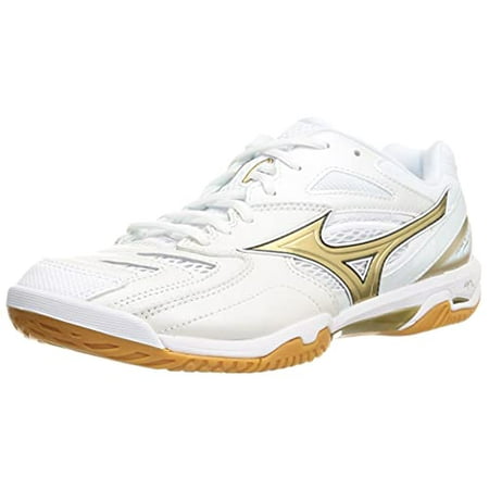 Mizuno Badminton Shoes Wave Fang PRO White x Gold 22.5 cm