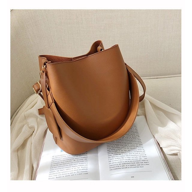 Bolso de hombro de moda para mujer, bolso cruzado portátil sencillo para mujer, bolso de cubo de nicho retro de gran capacidad