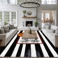 thumbnail image 4 of Hello Basketball Washable Living Room Rugs 5'x7', Watercolor Black White Strips Sport Low Pile Throw Large Area Rugs Non-Slip Sturdy Edge Binding Carpet for Dining Room Bedside Kitchen, 4 of 9