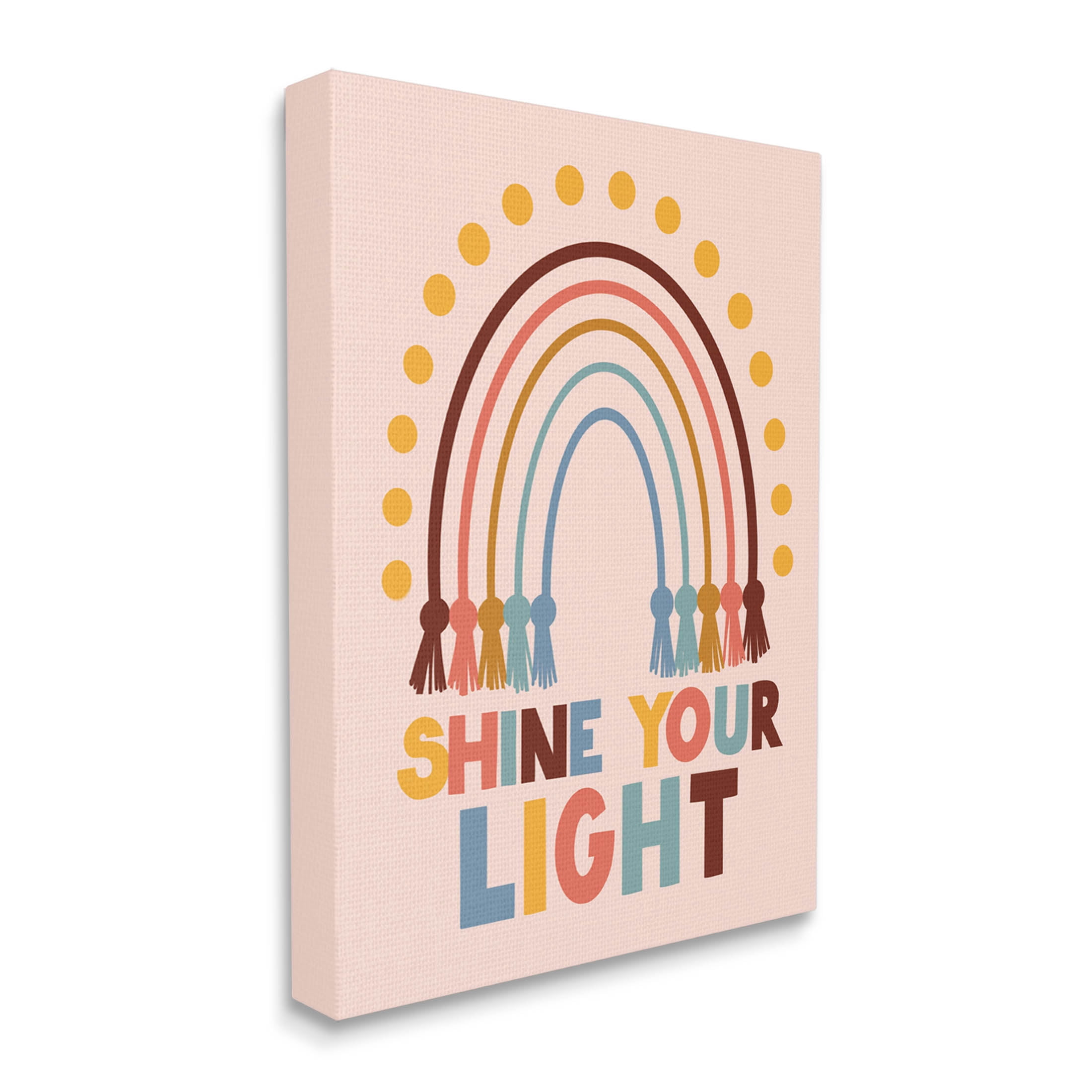 Shine Your Light Hanukkah Rainbow Holiday Graphic Art Gallery Wrapped Canvas Print Wall Art