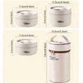 thumbnail image 5 of Portable Insulated Food Lunch Container Set, 3 Counts Thermal Lunch Boxes & 1 Count Insulated Bag, 3 Separate Stackable Lunch Container (Beige), 5 of 7