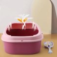 thumbnail image 2 of HINAG Arenero para Gato con Pala Incluida Bandeja Sanitaria de Plástico Resistente y Antiderrames Fácil Limpieza Tamaño 43x35x19 cm ROSA, 2 of 4