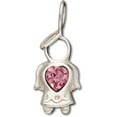 thumbnail image 1 of Sterling Silver 18" .8mm Box Chain Angel Pink Crystal October Birth Month Pendant Necklace, 1 of 2