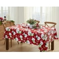 thumbnail image 5 of Christmas Red Swirling Snowman Print 60 x 102 inch Rectangle Vinyl Flannel Backed Dining Tablecloth, 5 of 5