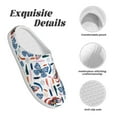 thumbnail image 5 of Rateoe Retro Butterfly Print Women's Men's Cotton Knit Slippers Lightweight Memory Foam Indoor House Shoes with Anti-Skid Sole-39/40, 5 of 7