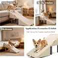 thumbnail image 5 of 17.13" H Dog Stairs for Small Dogs, 2-in-1 Pet Steps & Ottoman - Foldable Dog Stairs for Couch, Non-Slip Wooden Pet Stairs for Puppy Senior Injured Dogs, 5 of 5