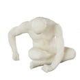 thumbnail image 6 of 10" x 10" White Polystone Sitting People Sculpture with Shimmer, by DecMode, 6 of 9