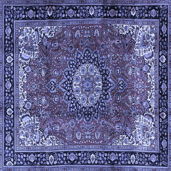 Ahgly Company Machine Washable Indoor Square Persian Blue Traditional Area Rugs, 6' Square