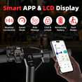 thumbnail image 4 of 10" Solid Tires Electric Scooter for Adults, 350W Motor, Up to 19 MPH & 21-25 Miles Long-Range Portable Foldable Commuting Scooter with Double Braking System, App Blue, 4 of 7