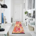 thumbnail image 4 of Yayeee Runner Rug for Bedroom 2'x6' Machine Washable Hallway Non Slip Mat, Orange Hand Drawn Floral, 4 of 8