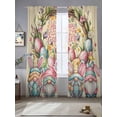 thumbnail image 2 of Easter Gnomes Sheer Curtains 96 Inch Length 2 Panels Set Window Treatments, Colorful Eggs Bunny Ears Flowers Leaves Branch Rod Pocket Semi Curtains for Living Room/Bedroom/Kitchen, 104"W x 96"L, 2 of 7