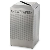 Rubbermaid Commercial Silhouette Paper Recycling Receptacle, Square, Steel, 29gal, Silver Metallic by RUBBERMAID COMMERCIAL PROD.