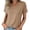#0413-Khaki, variant on Favoffer Women Tops Short Sleeve V Neck Solid Color Loose Fit Casual Summer T Shirts Soft Comfy for Beach Street Vacation Dating