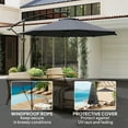 thumbnail image 4 of Outsunny 9.5' Cantilever Patio Umbrella with Wind Strap, Cover, UPF50+,Grey, 4 of 10