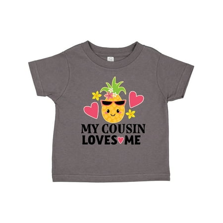 

Inktastic My Cousin Loves Me Pineapple Gift Toddler Toddler Girl T-Shirt