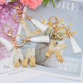 thumbnail image 3 of Llavero de letras brillantes con borla blanca, colgante de cristal epoxi, 26 letras del alfabeto inglés, regalo pequeño para bolso de pareja, 3 of 4