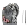 thumbnail image 1 of Estatua de jardín Solar, escultura decorativa, estatuilla de Ángel, decoración de tumba de cementerio de resina, estatuilla para exteriores, luz para Gris, 1 of 8