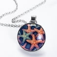 thumbnail image 2 of Starfish Glass Design Circular Pendant Necklace for Women - Fashion Jewelry, 2 of 5