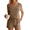 Brown, variant on Women's Ribbed Knit Lounge Sets Short Sleeve 2-Piece Outfit Sleepwear Set