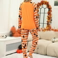 thumbnail image 4 of HOWPAY Halloween Pajamas Women Set Casual Ghost Pumpkin Graphic Long Sleeve Tops and Jogger Pants Outfits Comfy Soft Loungewear 2 Piece Pjs Sets Orange L, 4 of 7
