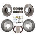 thumbnail image 1 of Transit Auto Front Rear Disc Brake Rotors Semi-Metallic Pads and Drum Kit (7Pc) for Car 2000-2002 Toyota Tundra 5.3" Plate Length K8S-102382, 1 of 11