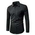 thumbnail image 7 of Men's Dress Shirt Regular Fit Stretch Stain Shield Long Sleeve Solid Business Wedding Button Down Shirts, 7 of 7