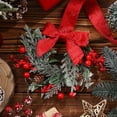 thumbnail image 4 of 6 Pcs 6" Christmas Wreath Mini Cabinet Wreaths for Kitchen with Ribbon Bows Red Berry Small Window Wreaths for Window Door Farmhouse Wreath Christmas Party Decorations, 4 of 5