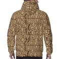 thumbnail image 3 of Bingfone Leopard Print Brown Men's Drawstring Hoodie Long Sleeve Pocket Sweatshirts-4X-Large, 3 of 6