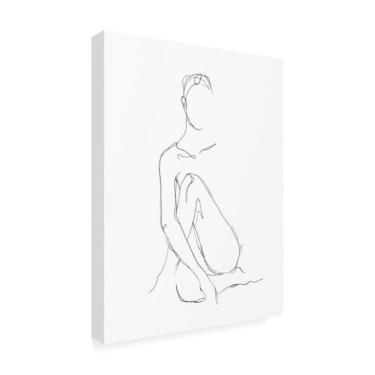 Ethan Harper 'Nude Contour Sketch II' Canvas Art 