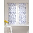 thumbnail image 3 of Blue Botanical Curtains 45 Inch Length, Sheer Curtains for Bedroom Living Room Window Elegant Watercolor Botanical Birds Rod Pocket Voile Drapes Kitchen Curtains Small Half Window 52"x45" 2 Panels, 3 of 6