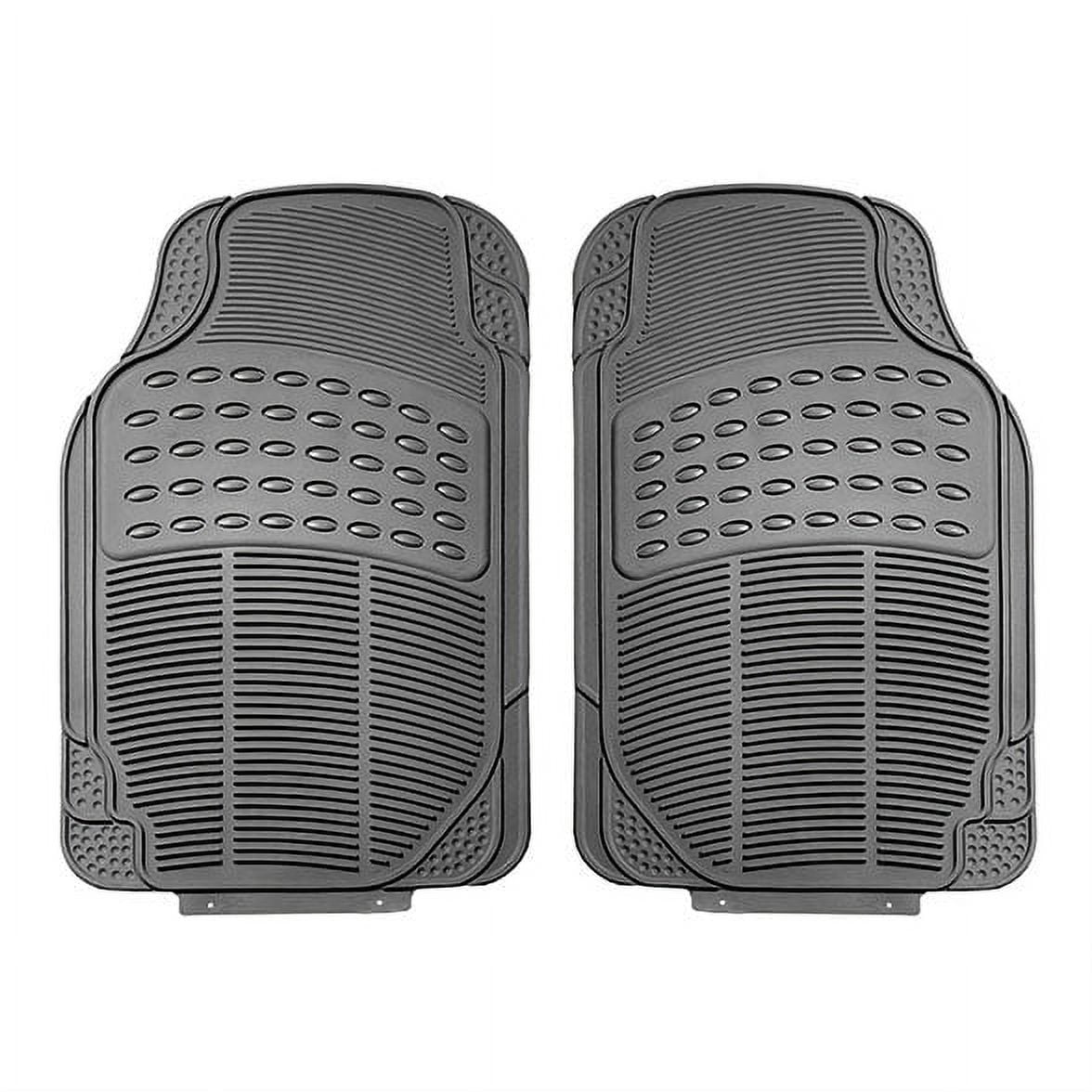 FH Group Climaproof Vinyl Gray Car Floor Mats, Universal Fit 3pc Full Set with Air Freshener