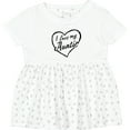 thumbnail image 3 of Inktastic I Love My Auntie in Black Chalk Heart Girls Baby Dress, 3 of 5