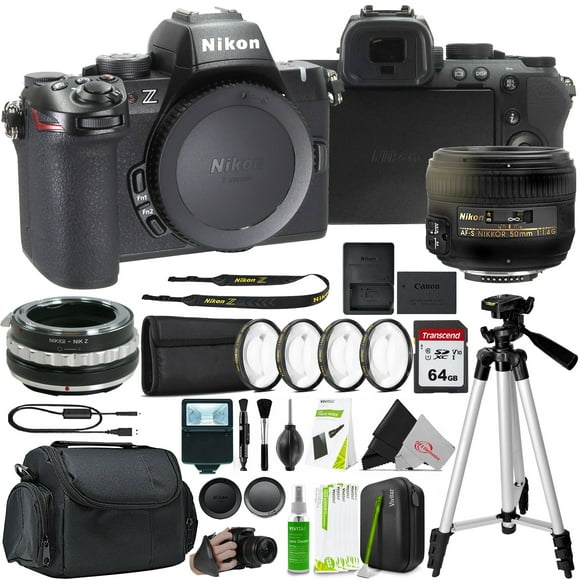 Nikon Z50 II Mirrorless Camera + Nikon AF-S NIKKOR 50mm f/1.4G Lens and F to Z Adapter Enhanced Macro Kit