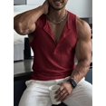 thumbnail image 4 of Men'S Tank Tops Sleeveless V Neck Workout Muscle Gym Athletic Shirts Casual Summer Tee Deep Red S, 4 of 8