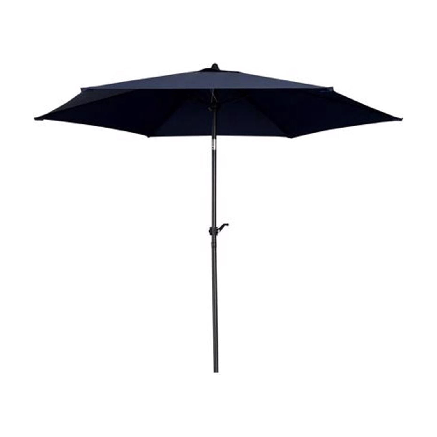 Living Accents 9 ft. Tiltable Navy Blue Market Umbrella