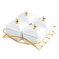 thumbnail image 5 of Esquirla Compartment Appetizer Food Display Dish Platter, Nordic Fruit Snacks Serving Platter with Lid, 4 Snack Serving Bowls for Nuts White, 5 of 8