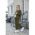thumbnail image 5 of Arshiner Girls 2 Piece Outfits Tracksuits Casual Crewneck Sweatshirts Side Zipper Pullover and High Waisted Sweatpants Set, 5 of 5