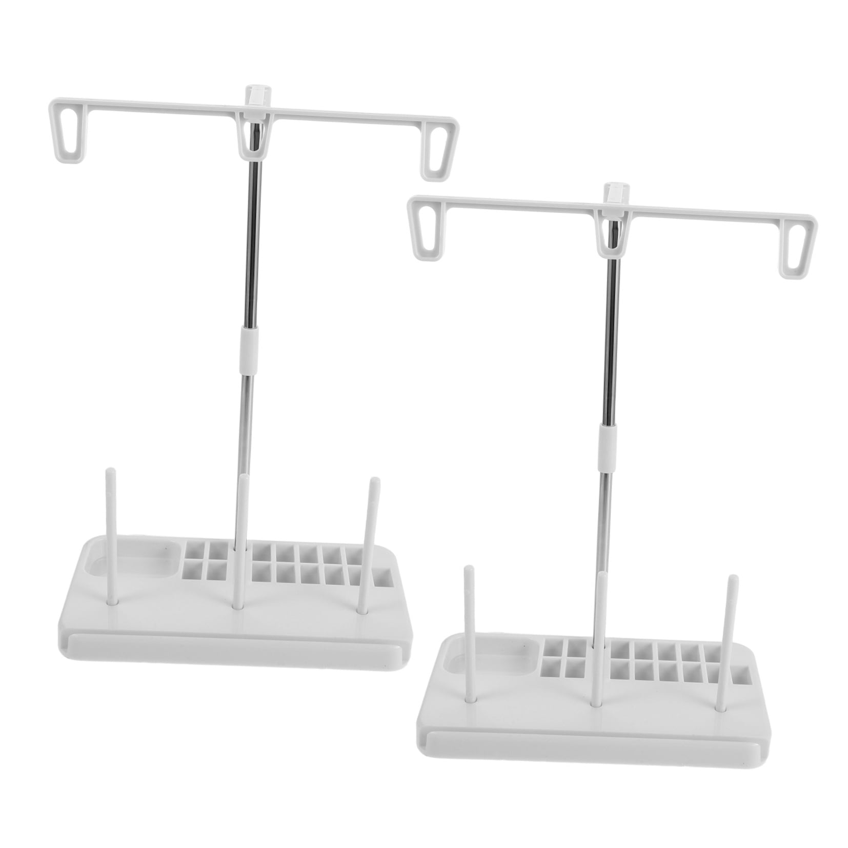 ELAYARD 2-Pack White Plastic Sewing Machine Spool Holders with Rotatable Design for Easy and Smooth Thread Organization