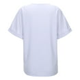 thumbnail image 3 of Ladies Tops Plus Size Crop Top Bat Wing Sleeve Shirt V Neck Work Blouses (White L), 3 of 8