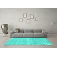 thumbnail image 3 of Ahgly Company Machine Washable Indoor Square Persian Turquoise Blue Traditional Area Rugs, 3' Square, 3 of 4