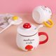 thumbnail image 3 of 13.5oz Mushroom Mug Ceramic Tea Cup Cute Coffee Mug with Lid Spoon for Girl Kids Women Gifts (Red), 3 of 4