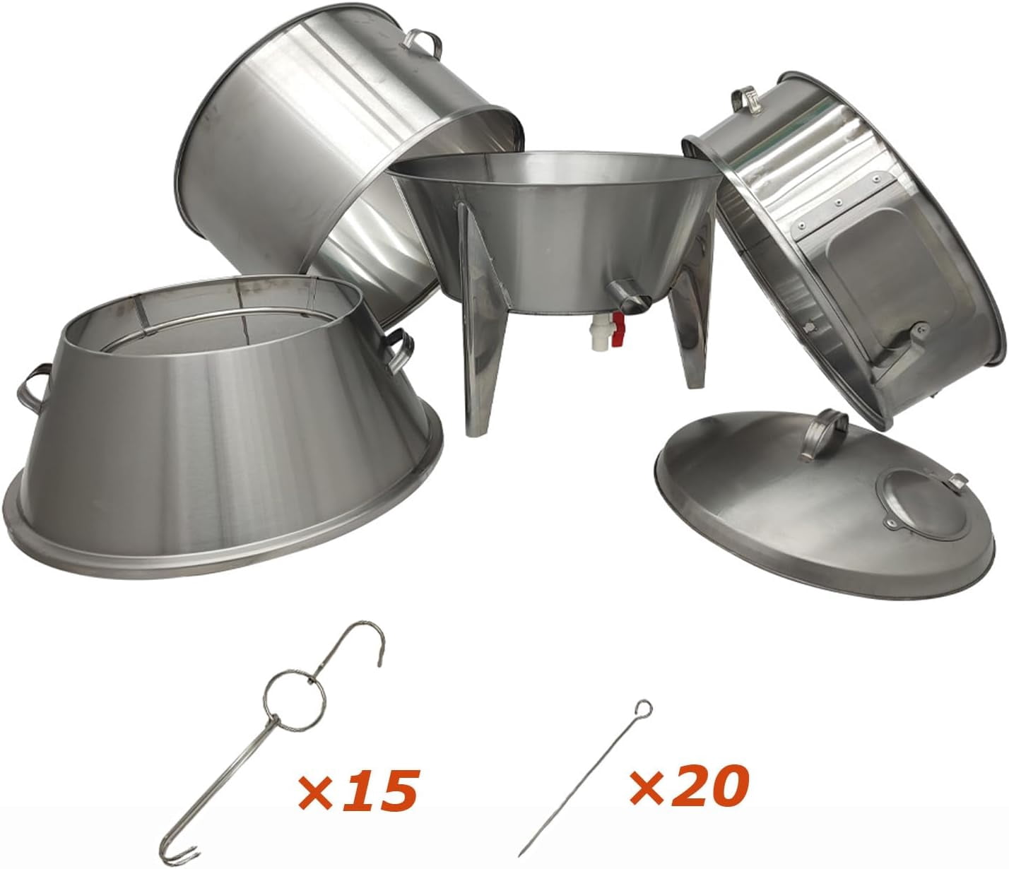 EQCOTWEA Charcoal Roast Duck Oven Barbecue Roaster Grill Oven Stainless Steel 23.6" Dia.