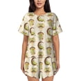 thumbnail image 1 of Fotbe Frogs Conjunto de Pijama Estampado para Mujer, 2 Piezas, Ropa de Dormir con Camiseta de Manga Corta y Shorts Suaves-Small, 1 of 6