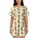 thumbnail image 1 of Fotbe Frogs Conjunto de Pijama Estampado para Mujer, 2 Piezas, Ropa de Dormir con Camiseta de Manga Corta y Shorts Suaves-Small, 1 of 6