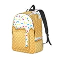 thumbnail image 2 of Balery White Ice Cream Vintage Canvas Backpack for Men and Women - Large Capacity, Durable Travel Laptop Bag for School, Work, Hiking, and Outdoor Activities, 2 of 7