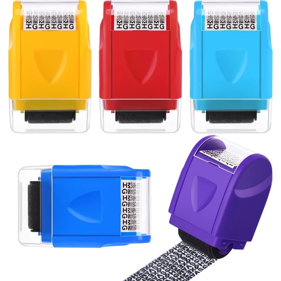 5 Pieces Privacy Stamp Roll ID Protection Roller Identity Theft Protection Roller Wide Roller Security Stamp for Mail,ID Blackout,Privacy Confidential(Small,Multi Colors)