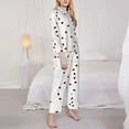 thumbnail image 3 of Naloa Ladybugs Flying On Dotted Route Pajamas for Women Set, Womens Pajama Sets, Lounge Sets for Women, 2pjs for Women-Small, 3 of 7