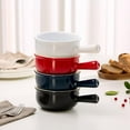 thumbnail image 3 of Kook French Onion Soup Crock Ceramic Bowls 4-Piece Stoneware Kitchen Set, Black, 3 of 4