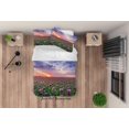 thumbnail image 3 of 3D Sunset Sky Purple Floral Funda nórdica Juego de cama Funda nórdica Fundas de almohada, 3 of 3