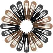 Funtopia Hair Clips for Women, 40 Pcs 2.8 Inch Large Hair Barrettes for Thick Hair, Metal Snap Hair Clips, No Slip Long Drop Shape Hair Pins, Hair Accessories for Women, Great Gift, Brown & Black